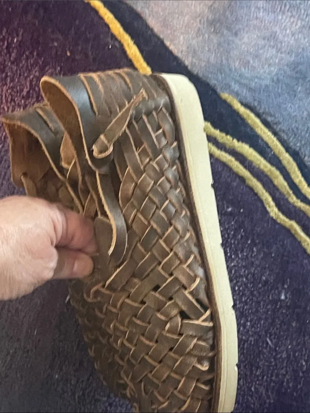 Women’s Woven Leather Slip-On Shoes - Brown
